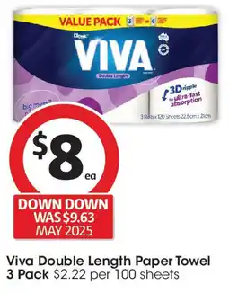 Coles Viva Double Length Paper Towel offer