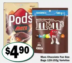 Friendly Grocer Mars Chocolate Fun Size Bags Varieties offer
