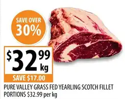 Supabarn Pure valley grass fed yearling scotch fillet portions offer