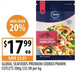 Supabarn Global seafoods premium cooked prawn cutlets offer
