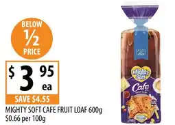 Supabarn Mighty soft cafe fruit loaf offer