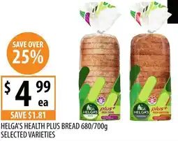 Supabarn Helga's health plus bread selected varieties offer