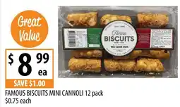 Supabarn Famous biscuits mini cannoli offer