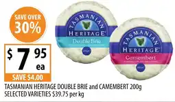 Supabarn Tasmanian heritage double brie and camembert offer