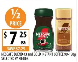 Supabarn Nescafe blend 43 and gold instant coffee selected varieties offer