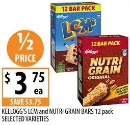 Supabarn Kellogg's lcm and nutri grain bars selected varieties offer