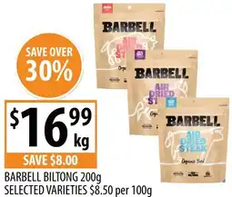 Supabarn Barbell biltong selected varieties offer