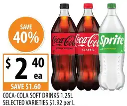 Supabarn Coca-cola soft drinks selected varieties offer