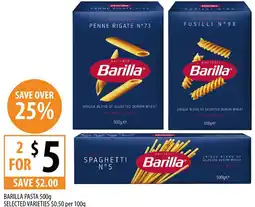 Supabarn Barilla pasta selected varieties offer