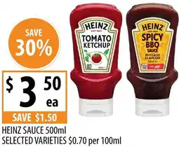 Supabarn Heinz sauce selected varieties offer