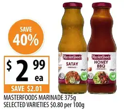 Supabarn Masterfoods marinade selected varieties offer