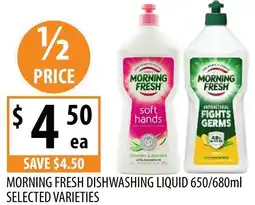 Supabarn Morning fresh dishwashing liquid selected varieties offer