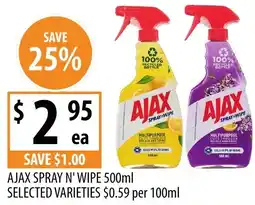 Supabarn Ajax spray n' wipe selected varieties offer