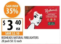 Supabarn Redheads natural firelighters offer