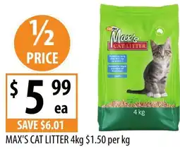 Supabarn Max's cat litter offer