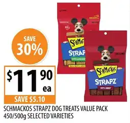 Supabarn Schmackos strapz dog treats selected varieties offer