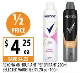 Supabarn Rexona 48 hour antiperspirant selected varieties offer
