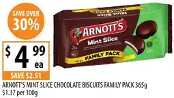 Supabarn Arnott's mint slice chocolate biscuits offer