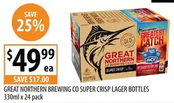 Supabarn Great northern brewing co super crisp lager bottles offer