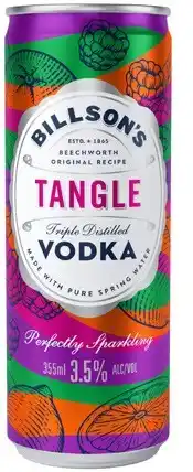 Coles Billson’s Tangle Vodka Mixed Drink Cans 4x355mL offer