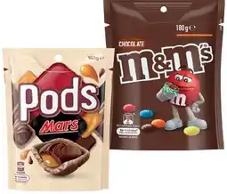IGA M&M’s 130‑180g, Pods 160g or Maltesers 120‑140g Share Pack Selected Varieties offer