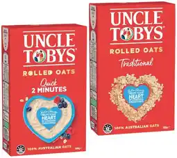IGA Uncle Tobys Traditional or Quick Rolled Oats 500g offer