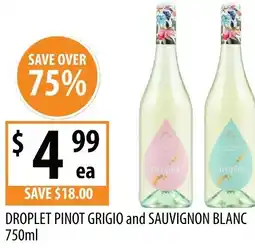 Supabarn Droplet pinot grigio and sauvignon blanc offer