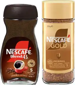 IGA Nescafé Blend 43 Instant Coffee 140‑150g or Gold 90‑100g Selected Varieties offer