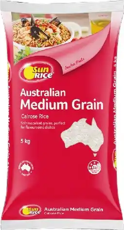 IGA SunRice Australian Medium Grain or Brown Rice 5kg offer