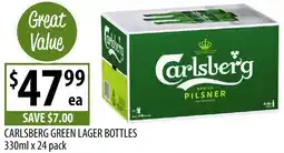 Supabarn Carlsberg green lager bottles offer