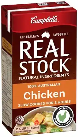 IGA Campbell’s Real Stock 500mL Selected Varieties offer