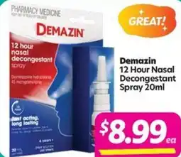 Your Discount Chemist Demazin 12 Hour Nasal Decongestant Spray offer