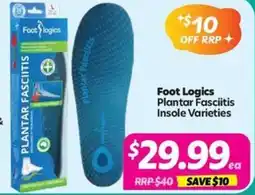 Your Discount Chemist Foot Logics Plantar Fasciitis Insole Varieties offer