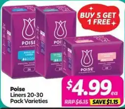Your Discount Chemist Poise Liners Varieties offer