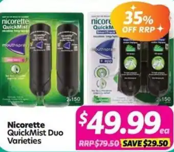 Your Discount Chemist Nicorette QuickMist Duo Varieties offer