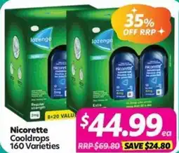 Your Discount Chemist Nicorette Cooldrops 160 Varieties offer