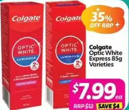 Your Discount Chemist Colgate optic white express varieties offer