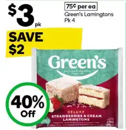 Woolworths Green's Lamingtons Pk 4 offer