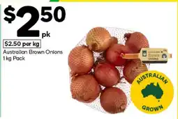 Woolworths Australian Brown Onions 1 kg Pack offer