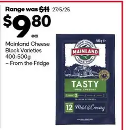 Woolworths Mainland Cheese Block Varieties 400-500g offer