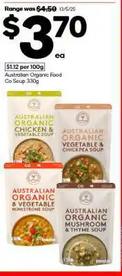 Woolworths Australian Organic Food Co Soup 330g offer