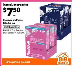 Woolworths Red Bull The Berry or Blue Edition 4 x 250ml offer