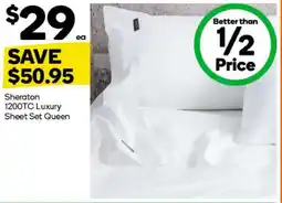 Woolworths Sheraton 1200TC Luxury Sheet Set Queen offer