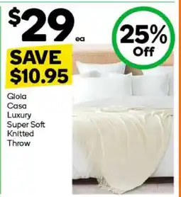 Woolworths Gioia Casa Luxury Super Soft Knitted Throw offer