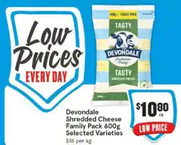 IGA Devondale Shredded Cheese Family Pack 600g Selected Varieties offer