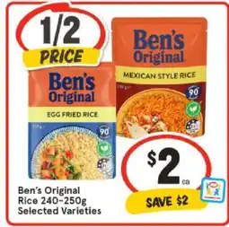 IGA Ben's Original Rice 240-250g Selected Varieties offer