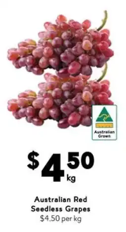 Drakes Australian Red Seedless Grapes offer
