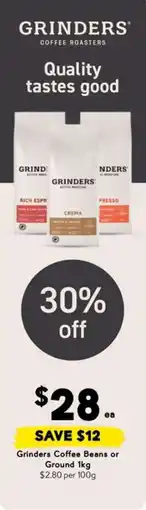 Drakes Grinders Coffee Beans or Ground 1kg offer