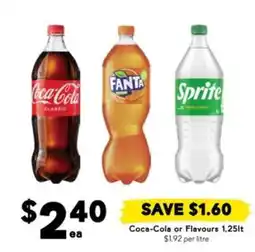 Drakes Coca-Cola or Flavours 1.25lt offer