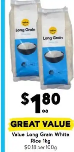 Drakes Value Long Grain White Rice 1kg offer